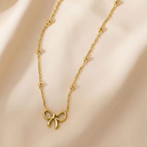 HUNNY GOLD JEWELLERY - bow necklace