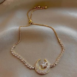 HUNNY GOLD JEWELLERY - moon and star bracelet