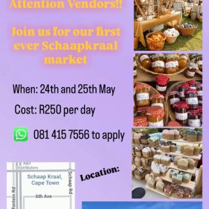 Schaapkraal Start-up’s Market • Vendor ticket                  (This ticket can only be purchased if your application is pre-approved!)