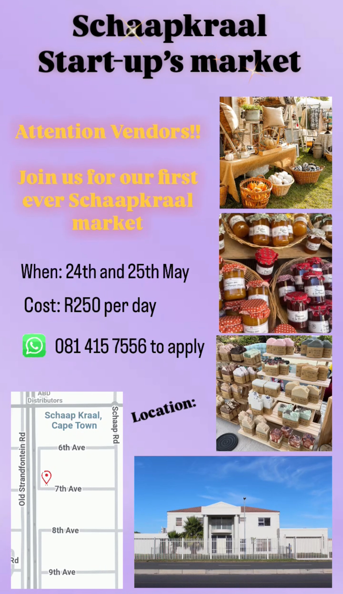 Schaapkraal Start-up’s Market • Vendor ticket (This ticket can only be purchased if your application is pre-approved!)